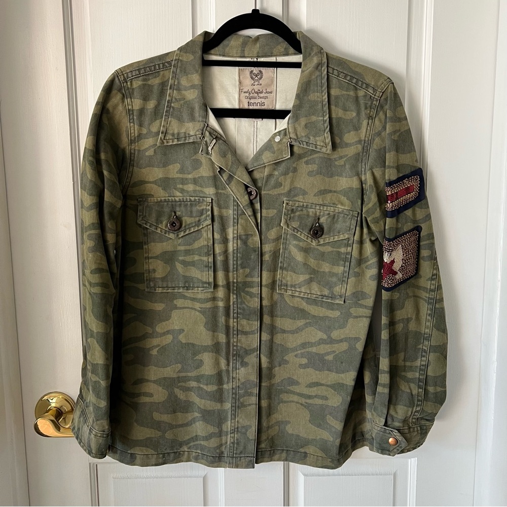 Army print utility jacket